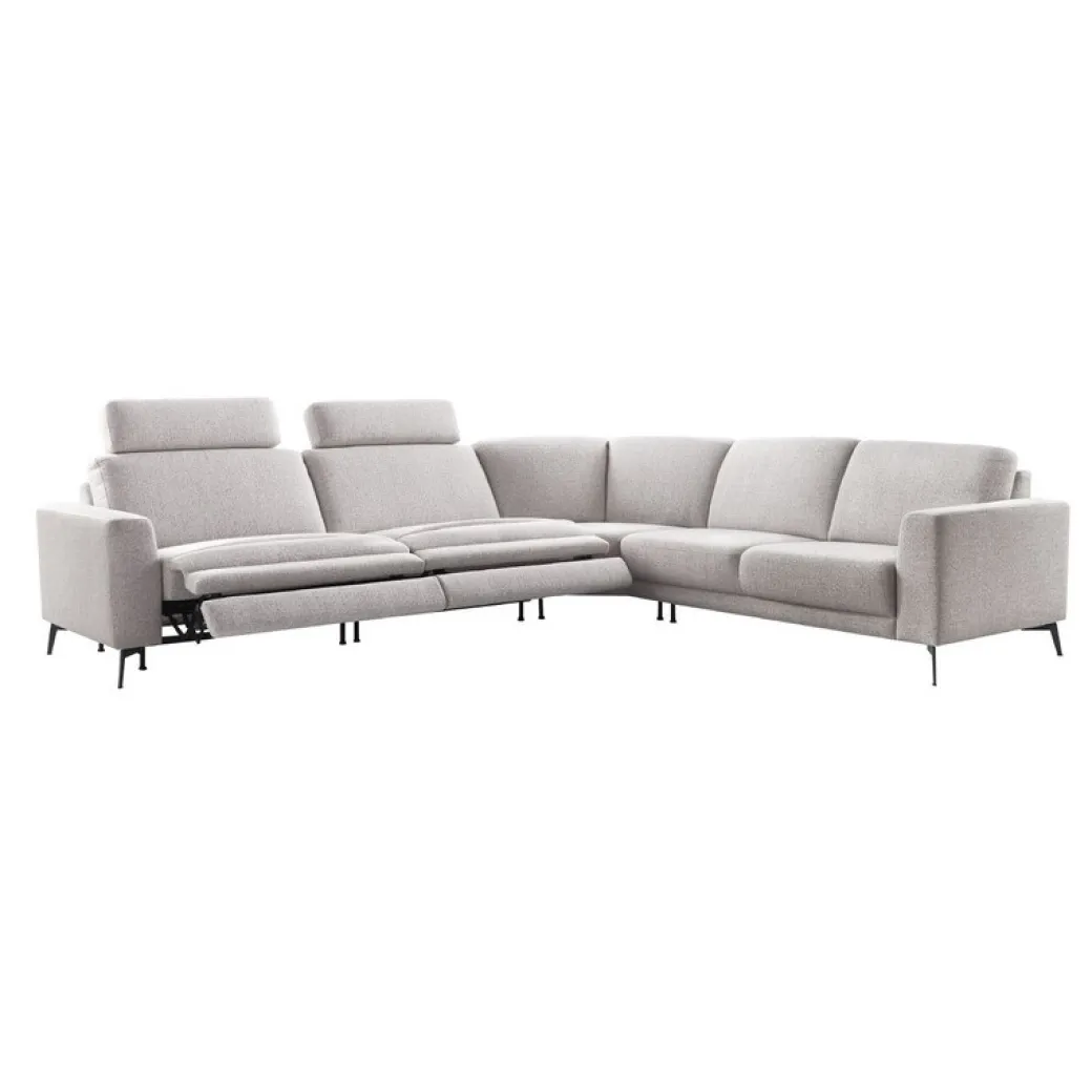 Online Pronto Wonen Hoekbank Moscato bonell HR-schuim zitting lichtgrijs