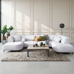 Clearance Pronto Wonen Hoekbank Pantini HR-schuim zitting lichtgrijs