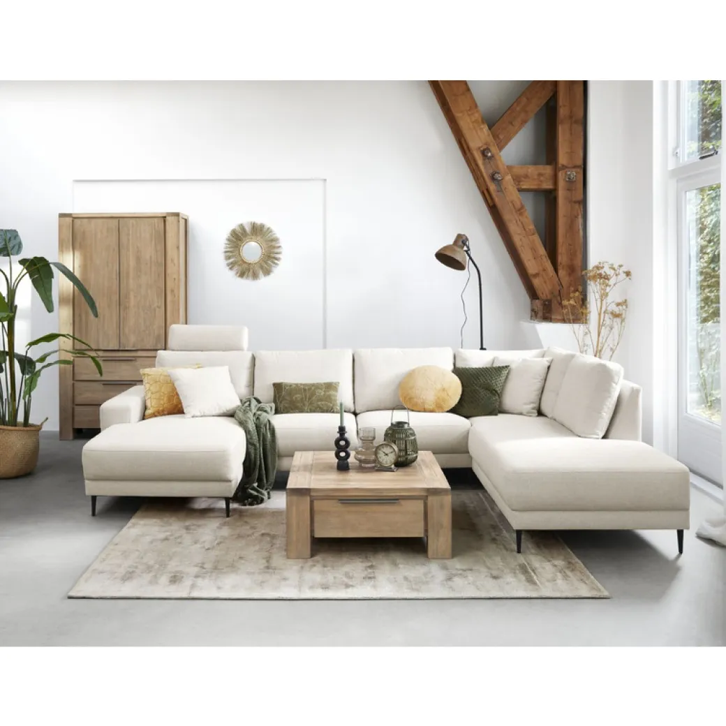 Best Pronto Wonen Hoekbank Portona HR-schuim zitting ecru