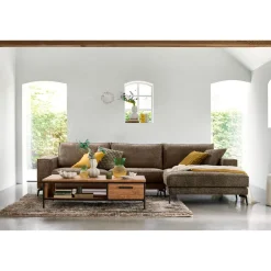 Online Pronto Wonen Hoekbank rechts Andelo bruin premium comfort