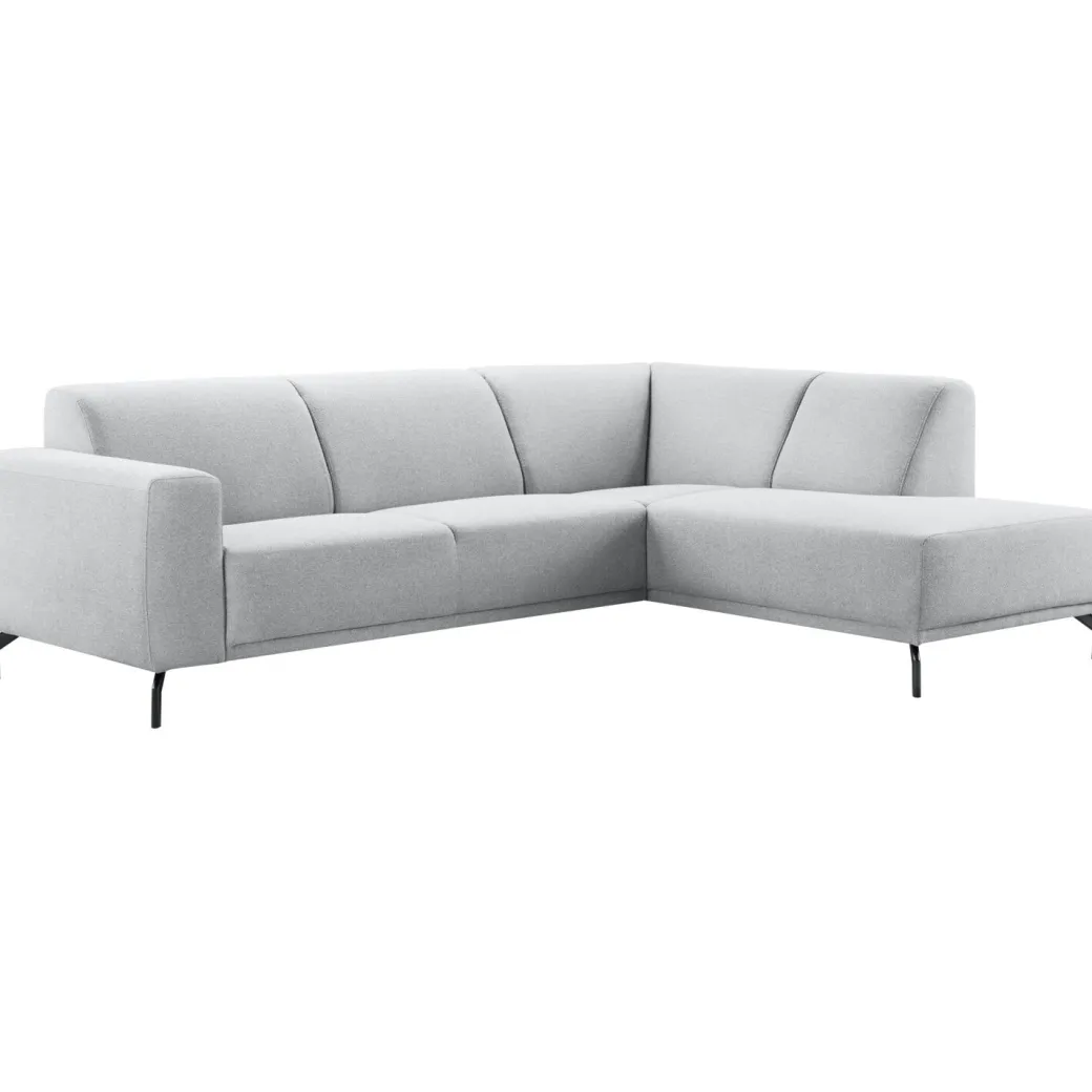 Pronto Wonen Hoekbank rechts Bellanti lichtgrijs premium comfort