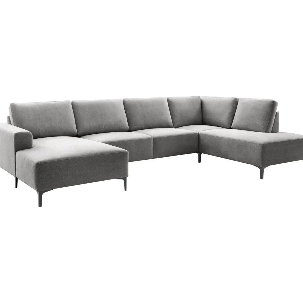 Hot Pronto Wonen Hoekbank rechts Fabria donkergrijs basic comfort