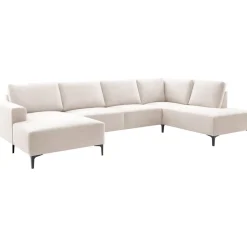 Clearance Pronto Wonen Hoekbank rechts Fabria groot beige basic comfort