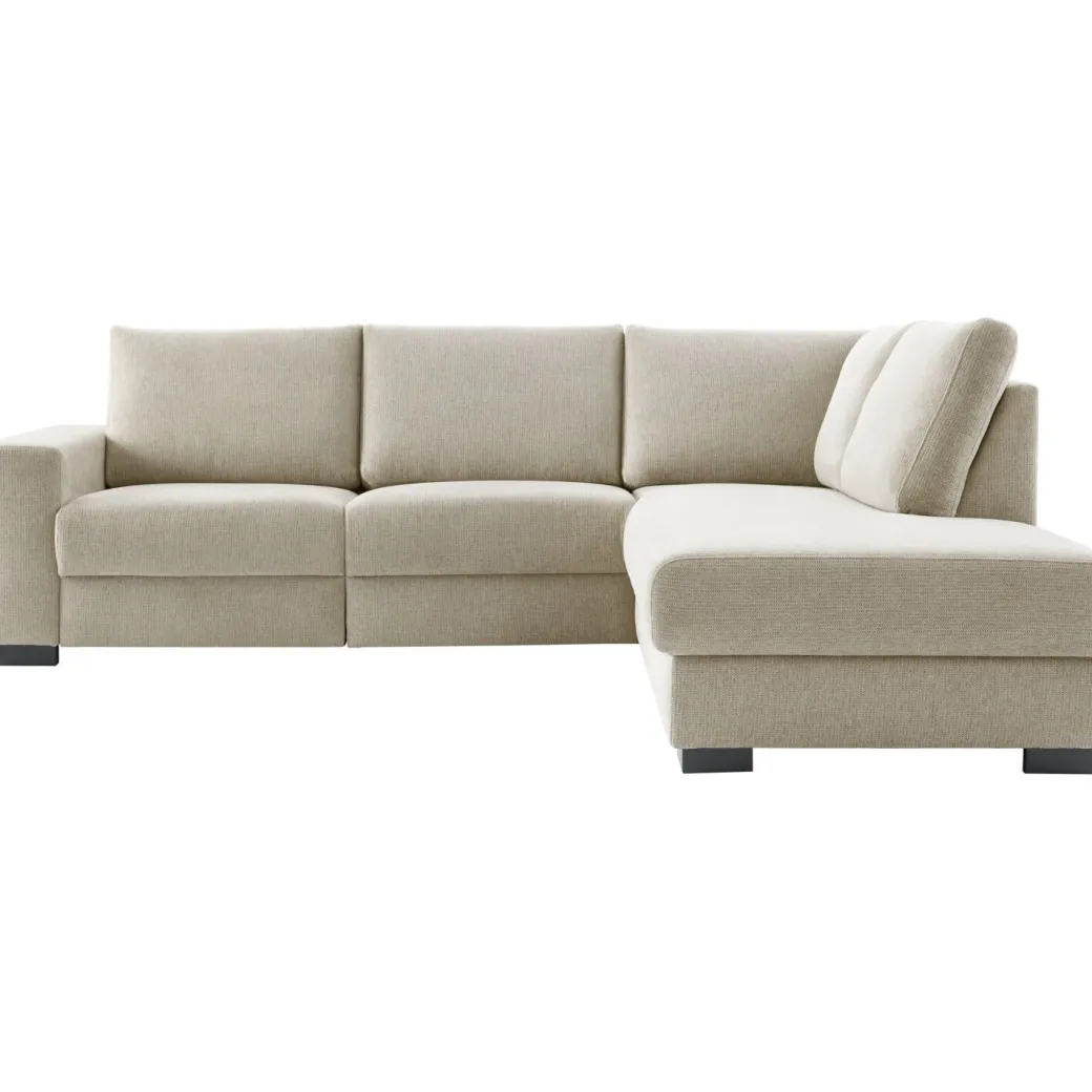 Pronto Wonen Hoekbank rechts Florance HR koudschuim zandbeige relaxfunctie