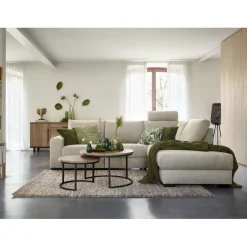 Pronto Wonen Hoekbank rechts Florance HR koudschuim zandbeige relaxfunctie