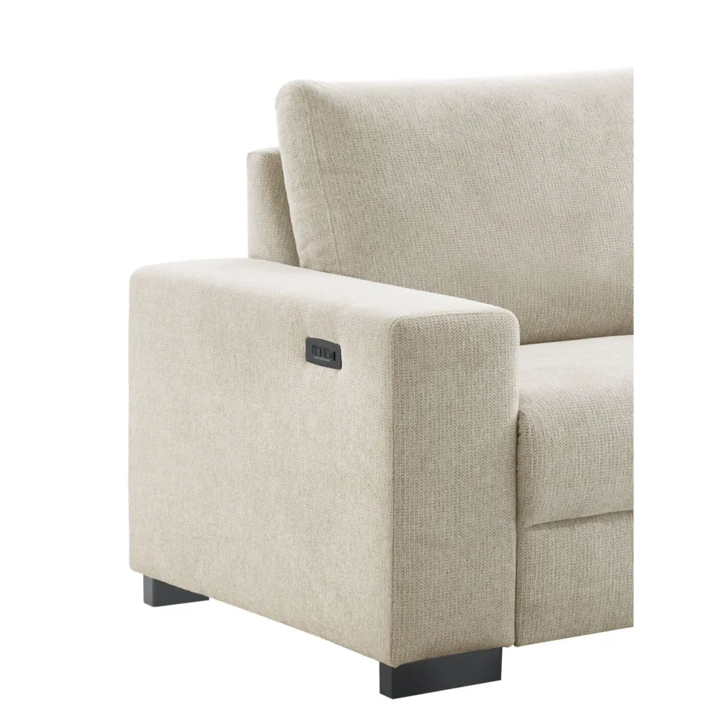 Pronto Wonen Hoekbank rechts Florance HR koudschuim zandbeige relaxfunctie