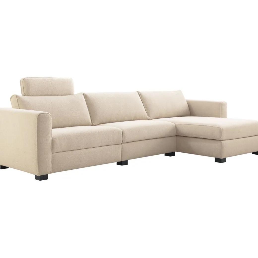 Best Pronto Wonen Hoekbank rechts Licato naturel relaxfunctie premium comfort