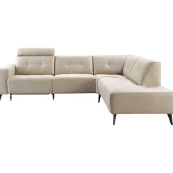 Outlet Pronto Wonen Hoekbank rechts Piorino pocketvering lichtgrijs relaxfunctie