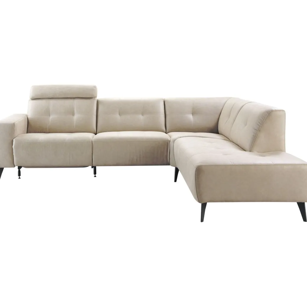 Outlet Pronto Wonen Hoekbank rechts Piorino pocketvering lichtgrijs relaxfunctie