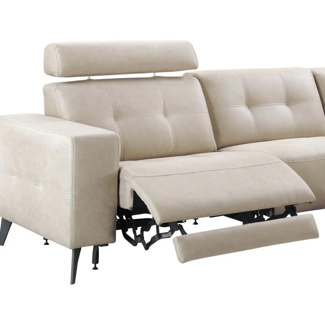 Outlet Pronto Wonen Hoekbank rechts Piorino pocketvering lichtgrijs relaxfunctie