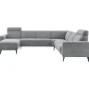 Online Pronto Wonen Hoekbank rechts Puento gerecycled polyether HR-zitting grijs