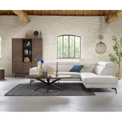 Discount Pronto Wonen Hoekbank Tusari HR-schuim zitting beige verstelbare zitdiepte