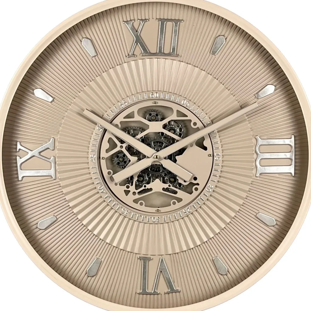 Pronto Wonen Klok Nimar metaal rond 60cm taupe dessin 54