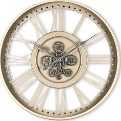 Sale Pronto Wonen Klok Nimar metaal rond 80cm taupe open dessin 45