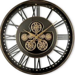 Clearance Pronto Wonen Klok Nimar metaal rond 80cm zwart open dessin 45