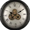 New Pronto Wonen Klok Nimar metaal rond 60cm zwart beige dessin 41