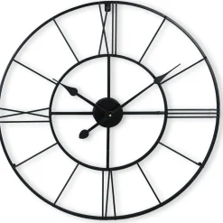Discount Pronto Wonen Klok Nimar metaal rond 60cm zwart strak dessin 62
