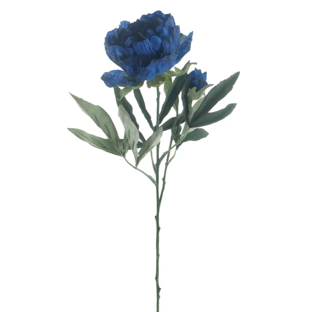 Hot Pronto Wonen Kunstbloem Varenzo pioenroos blauw