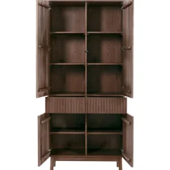 Discount Pronto Wonen Opbergkast Arrosto eikenhout 202x90x45 cm Dark Roast
