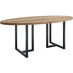 Discount Pronto Wonen Ovale eettafel Vinito 200x100 cm visgraat naturel