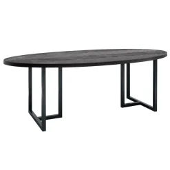 Clearance Pronto Wonen Ovale eettafel Vinito 230x110 eikenfineer zwart
