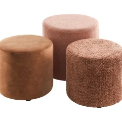 Sale Pronto Wonen Poef Roby 40 cm bruin rond