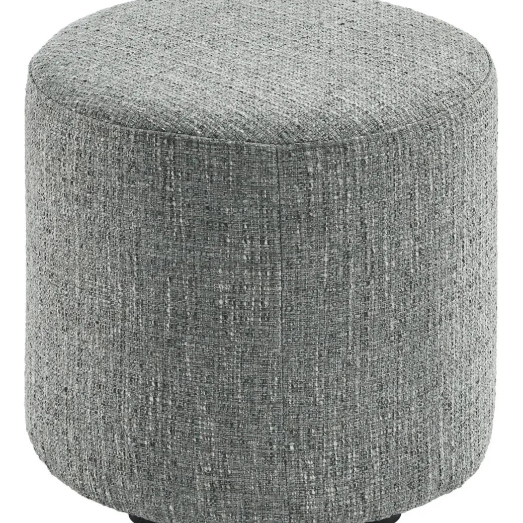 Pronto Wonen Poef Roby 40 cm donkergrijs rond
