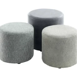 Pronto Wonen Poef Roby 40 cm donkergrijs rond