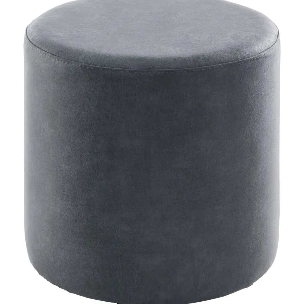 New Pronto Wonen Poef Roby 45 cm microleder donkerblauw rond