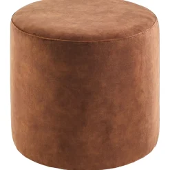 Outlet Pronto Wonen Poef Roby 40 cm velvet bruin rond