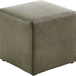 Outlet Pronto Wonen Poef Roby 40x40 cm microleder groen vierkant
