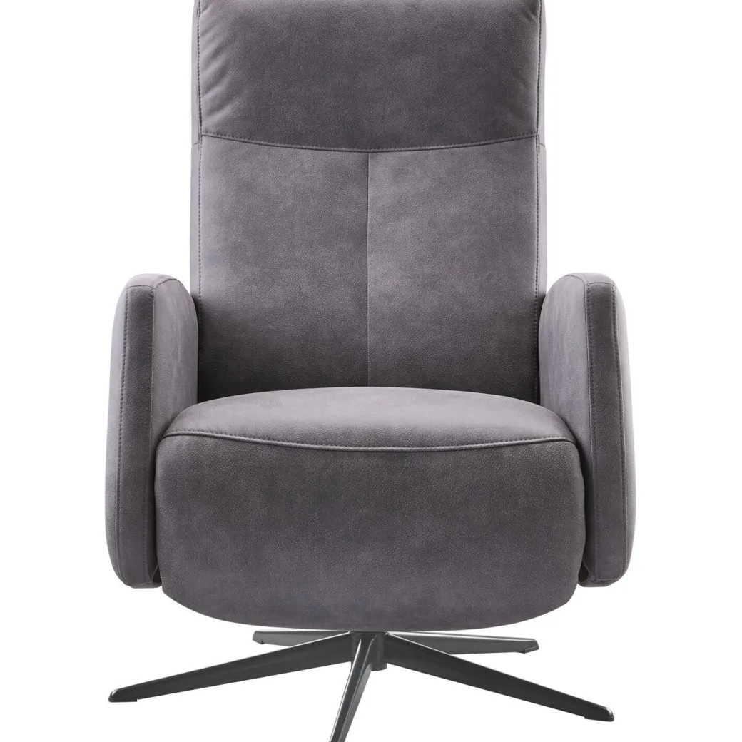 Pronto Wonen Relaxfauteuil Perfini elektrisch verstelbare rug en voetensteun antraciet