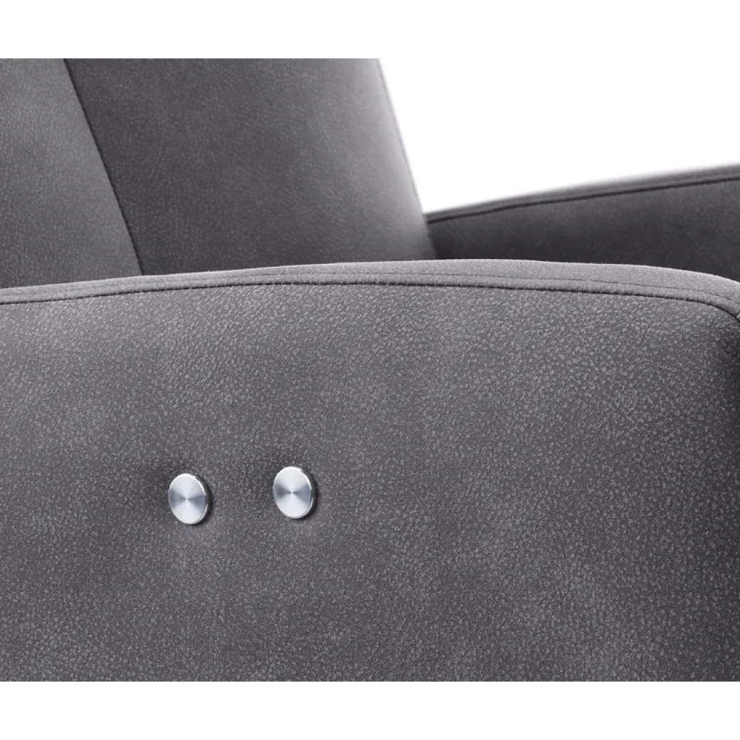 Pronto Wonen Relaxfauteuil Perfini elektrisch verstelbare rug en voetensteun antraciet