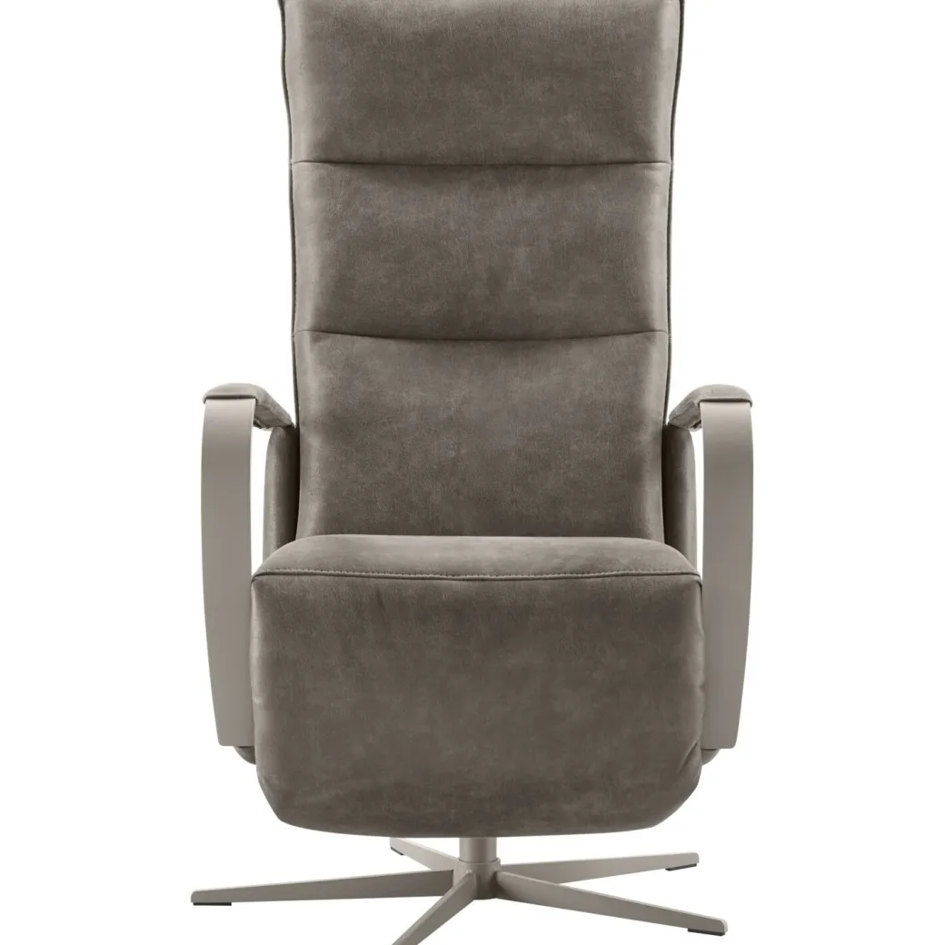 Outlet Pronto Wonen Relaxfauteuil Seduto elektrisch microleder donkergrijs