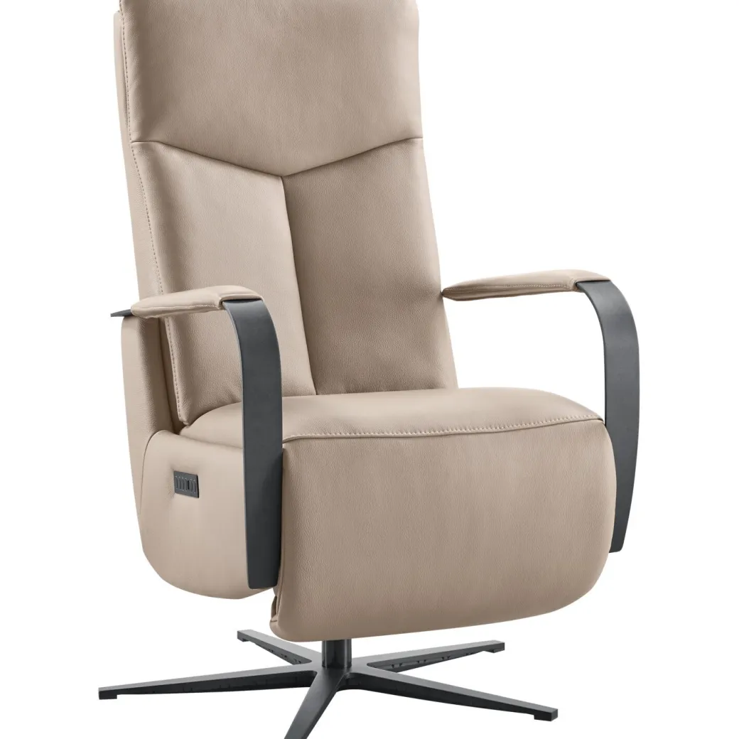 Best Pronto Wonen Relaxfauteuil Seduto elektrisch leder beige