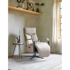 Best Pronto Wonen Relaxfauteuil Seduto elektrisch leder beige