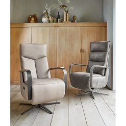 Best Pronto Wonen Relaxfauteuil Seduto elektrisch leder beige