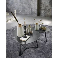 New Pronto Wonen Salontafel Lineto 47x61 cm organisch zwart keramiek