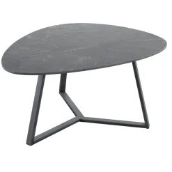 Online Pronto Wonen Salontafel Lineto 64x80 cm organisch zwart keramiek