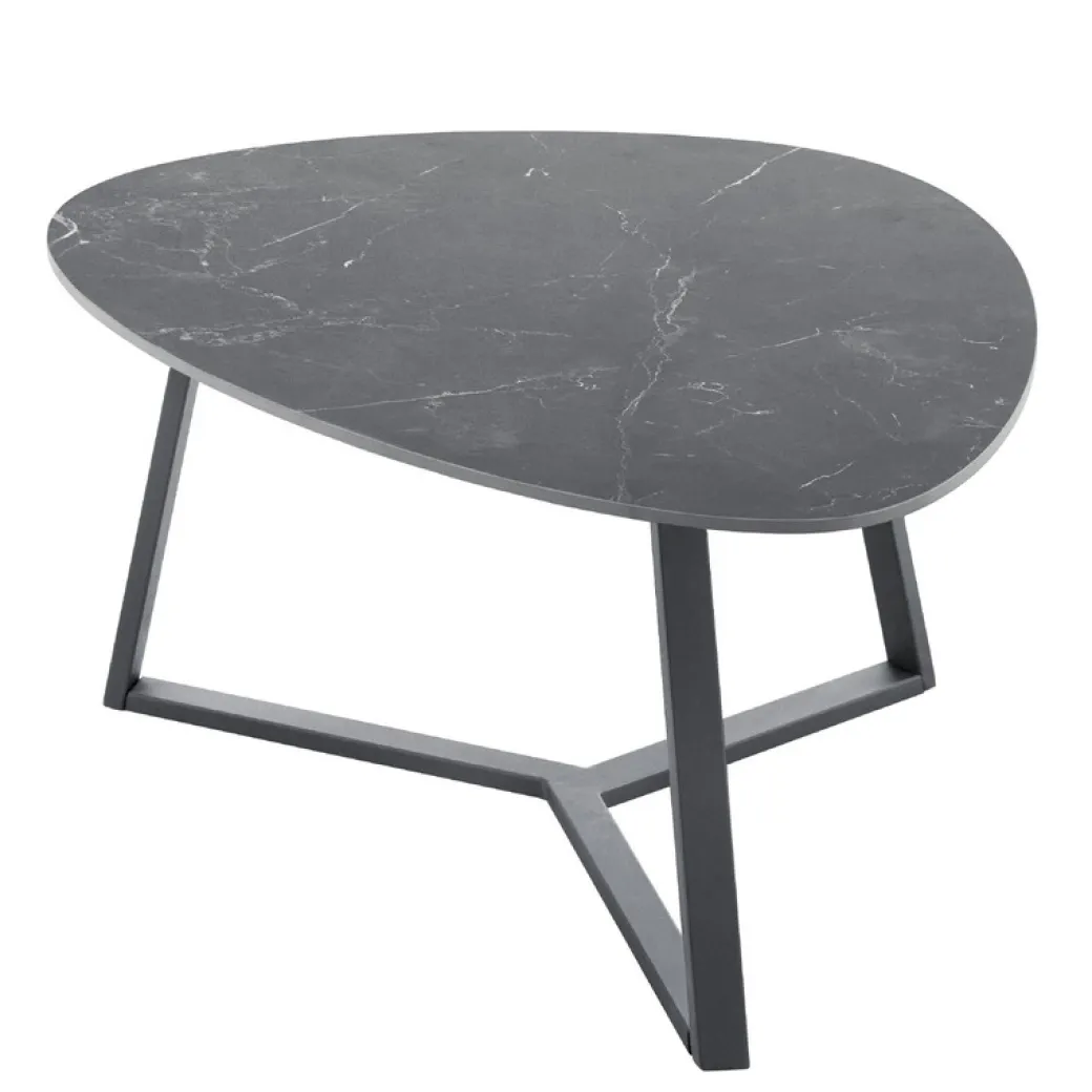 Online Pronto Wonen Salontafel Lineto 64x80 cm organisch zwart keramiek