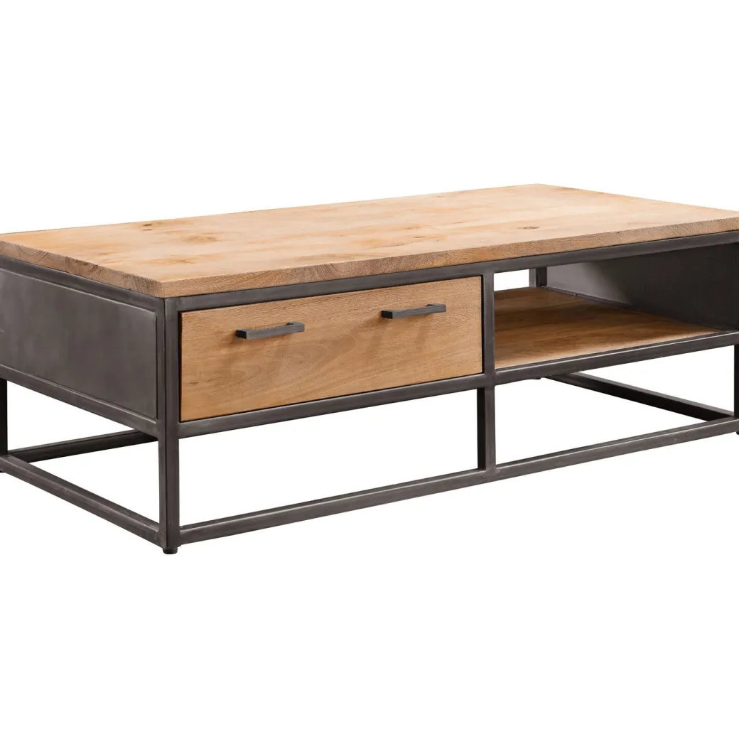 Outlet Pronto Wonen Salontafel Mesola 65x130 cm rond mango natural
