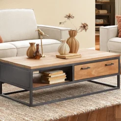 Outlet Pronto Wonen Salontafel Mesola 65x130 cm rond mango natural