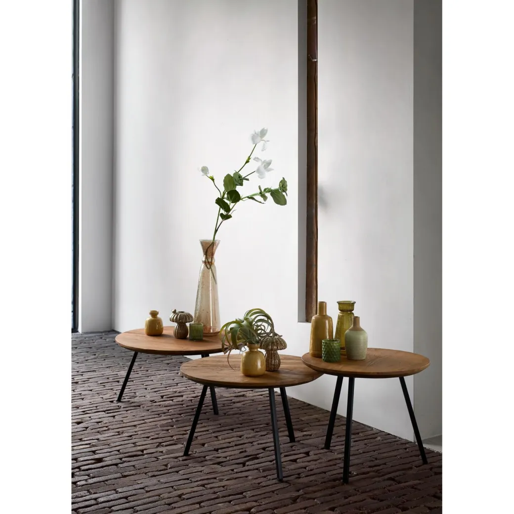 Hot Pronto Wonen Salontafel Romaro 65 cm rond teak mix rough