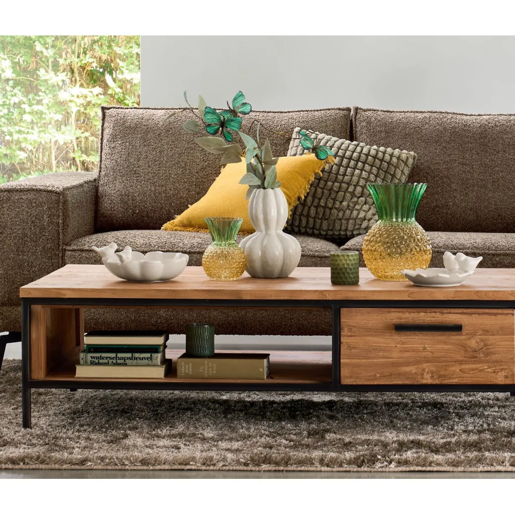 New Pronto Wonen Salontafel Romaro teakhout 135x67 cm rechthoekig mix rough