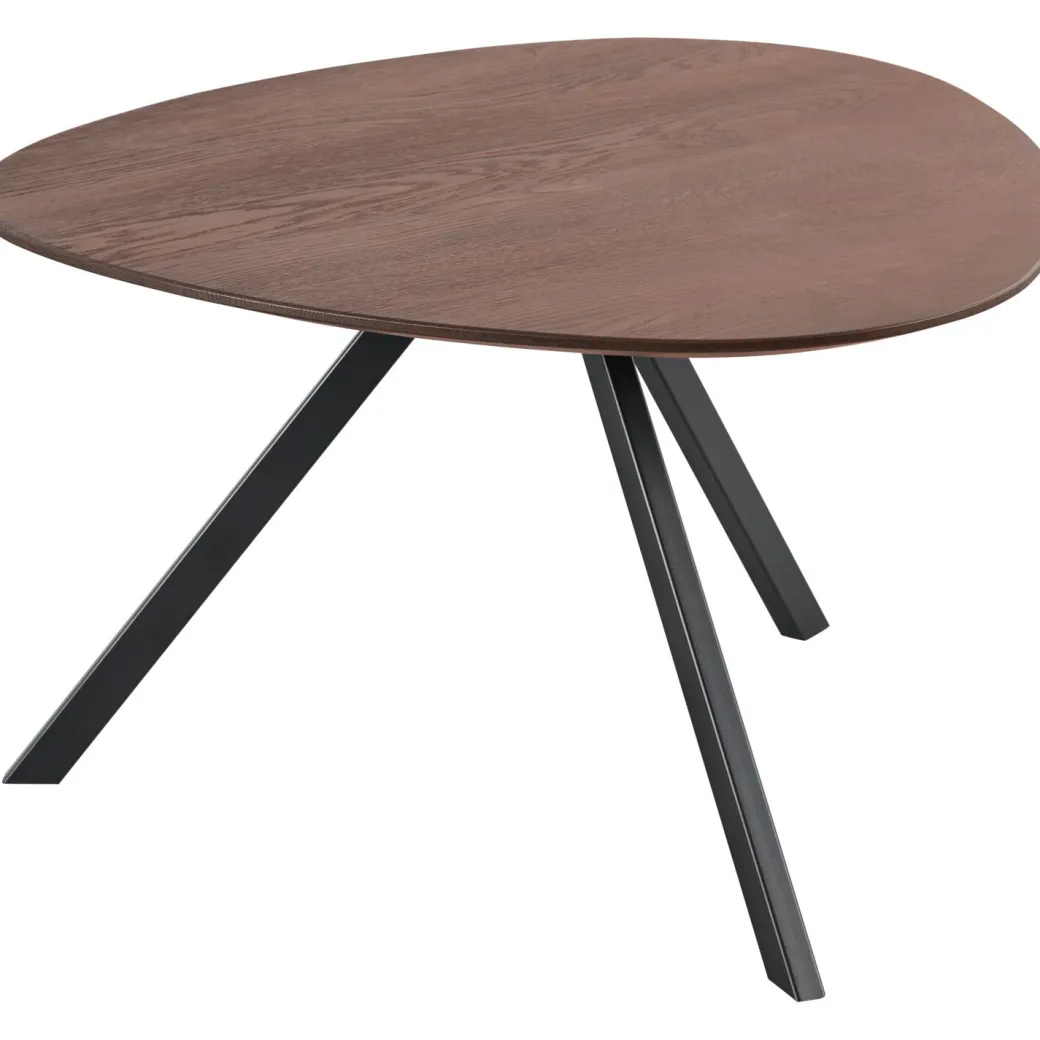 Clearance Pronto Wonen Salontafel Tavolo eikenhout 70x70 cm organisch donkerbruin