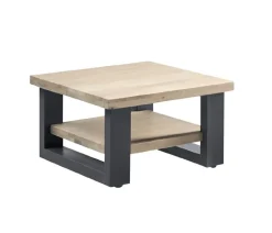 Discount Pronto Wonen Salontafel Verato eikenhout 70x70 cm vierkant naturel grey