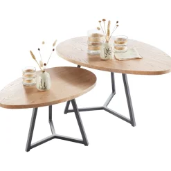 New Pronto Wonen Salontafelset Locarnio 40 en 52 cm organisch misty oak