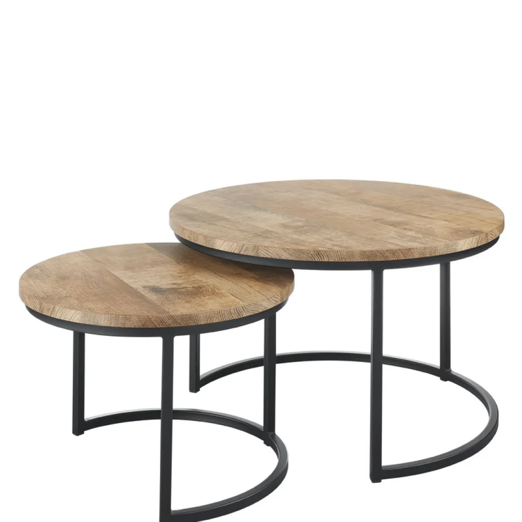 Sale Pronto Wonen Salontafelset Lunata 55 en 75 cm rond oriënt