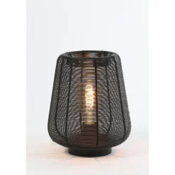 Pronto Wonen Tafellamp Barzio mat zwart rond 22cm 1-lichts