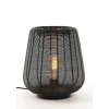 Outlet Pronto Wonen Tafellamp Barzio mat zwart rond 29cm 1-lichts
